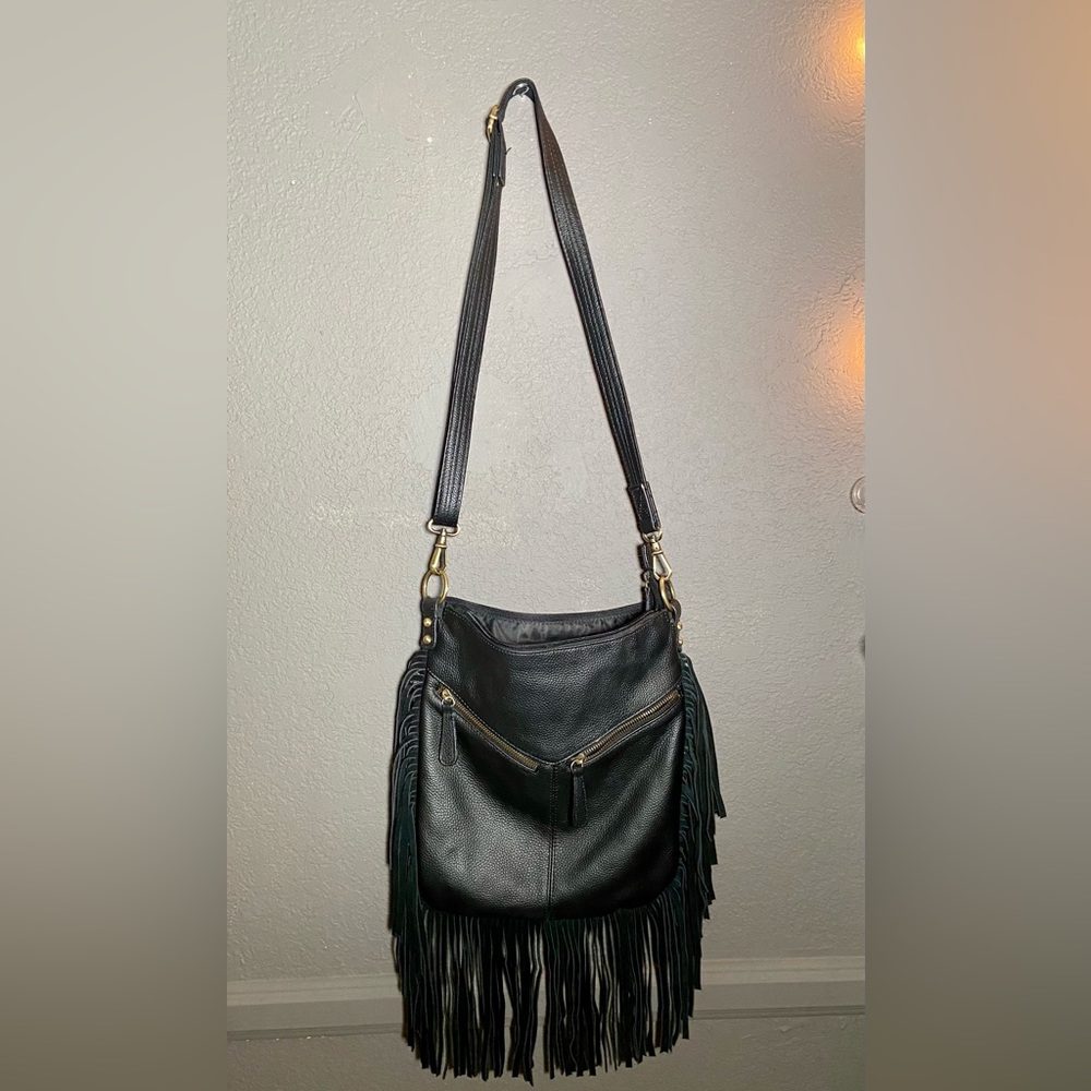 Genuine Leather Fringe Handbag
